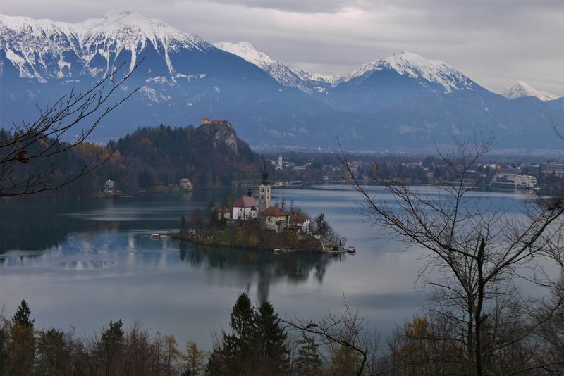 Lake Bled in the winter, Slovenia