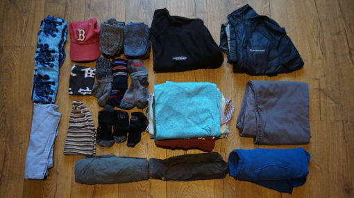 Andrew's clothes for our South America trip