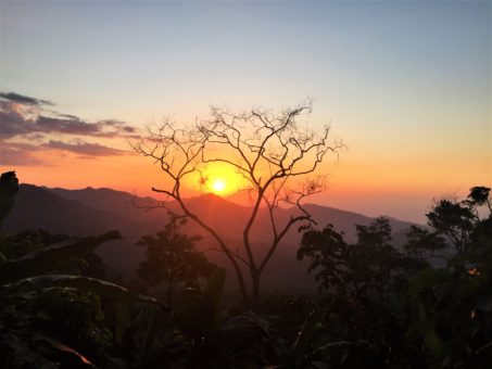 The sun setting over the Sierra Nevada de Santa Marta, Colombia