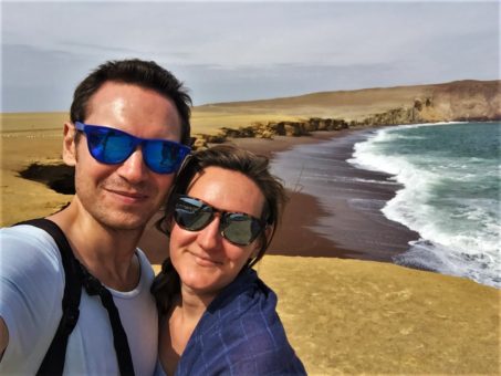 Us at Red Sand Beach, Paracas National Reserve, Peru