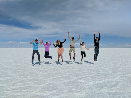 Obligatory jumping shot on the Bolivian Salt Flats tour