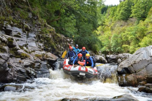 White water rafting on the River Findhorn in Scotland