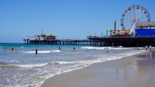 Santa Monica Pier from the beach, Los Angeles