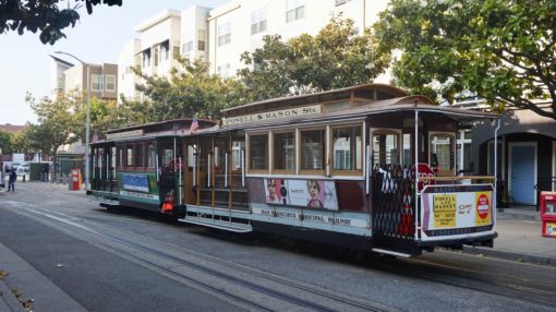 Traditional cable car in San Francisco