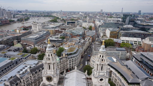 View from the Golden Gallery of St Paul's Cathedral, overlooking London