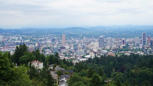 The skyline of Portland, OR