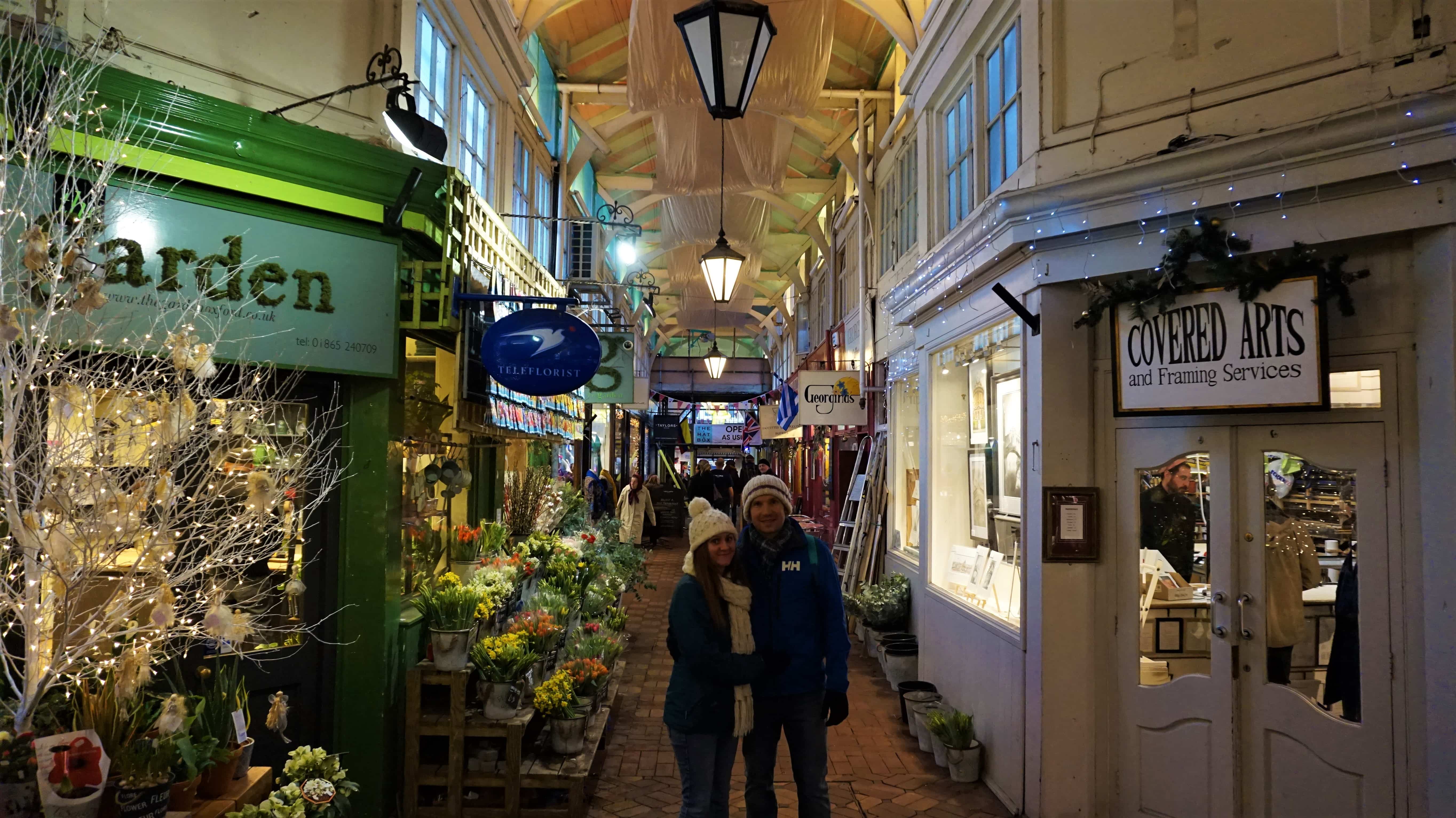 Us in the covered market on an Oxford City break