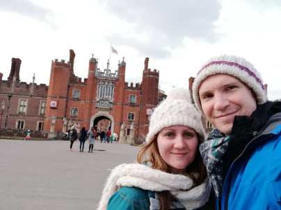 Us at Hampton Court Palace, London