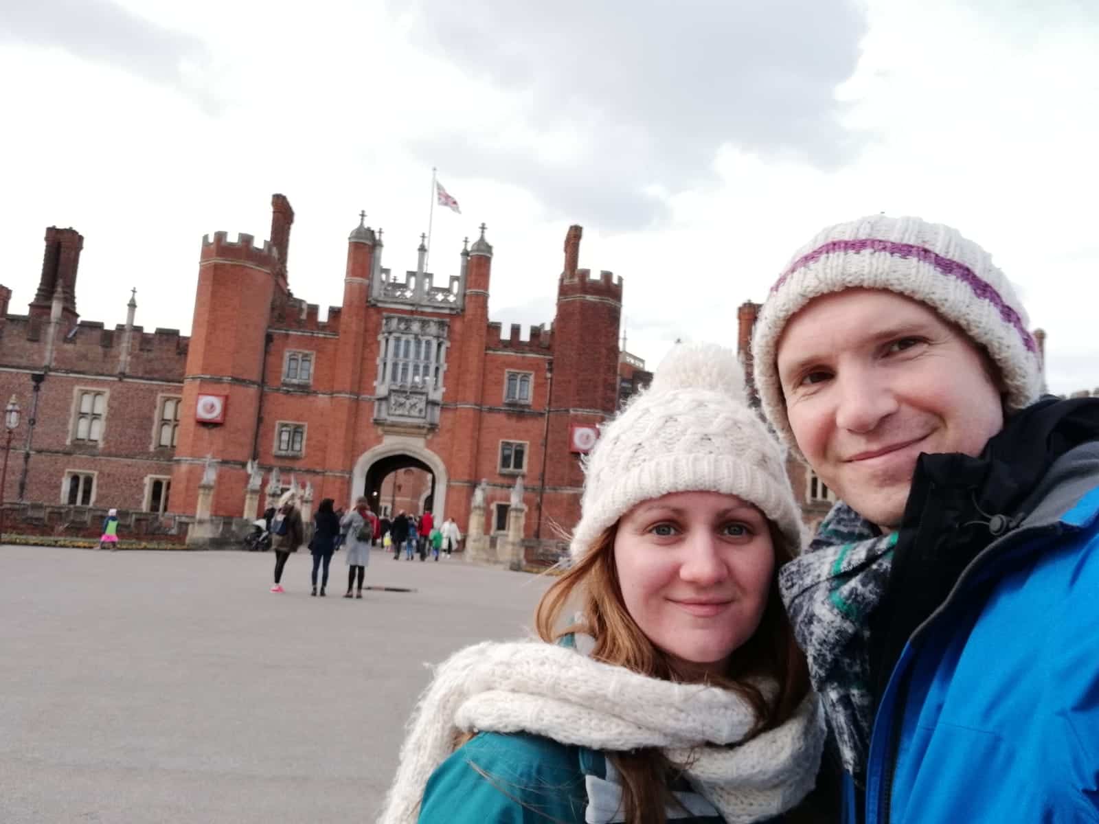 Us outside Hampton Court Palace