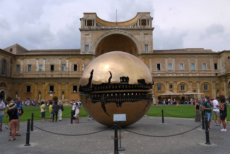Outside sculpture at the Vatican Museum in Rome, Italy