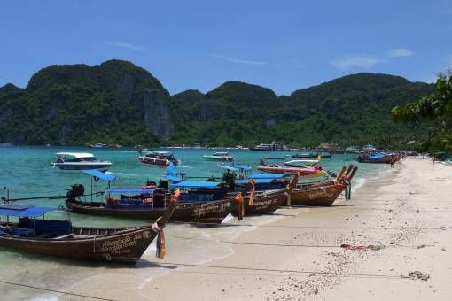 Boats on Phi Phi, Thailand