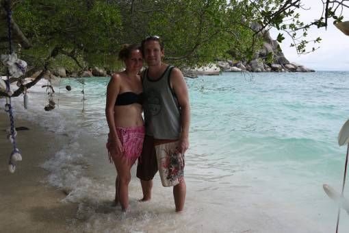 Us on the beach in Koh Tao, Thailand