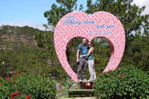 Posing at the Valley of Love in Dalat