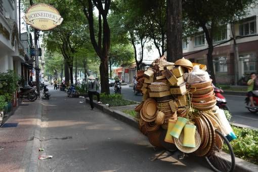Bicycle Loaded with Baskets in Ho Chi Minh City 