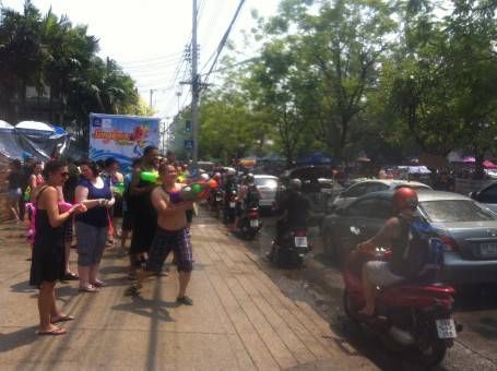 Giant Water Fight in Chiang Mai