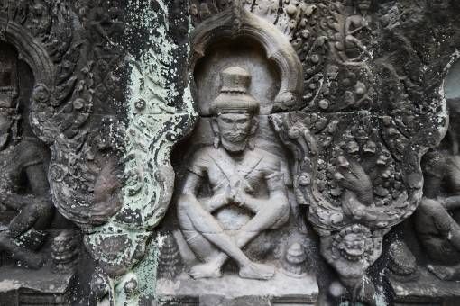 Carving at Ta Som Temple in Cambodia