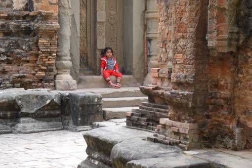 Child at Preah Ko Temple, Cambodia