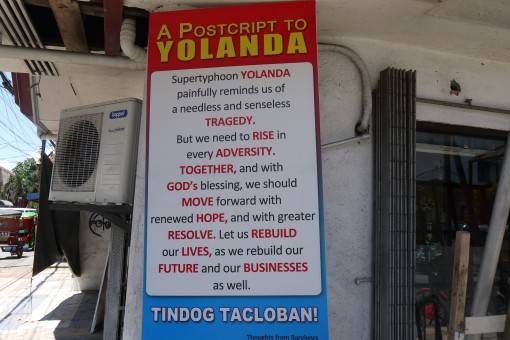 Sign About Typhoon Yolanda in the Philippines