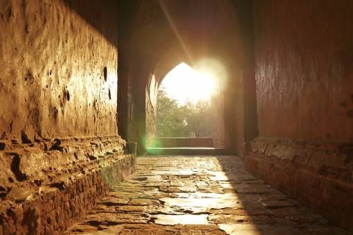 Sunlight in a Temple in Bagan, Burma