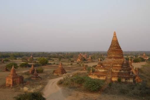 A field full of temples in Bagan, Burma