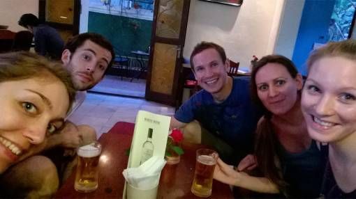 Beer with friends in Hanoi, Vietnam