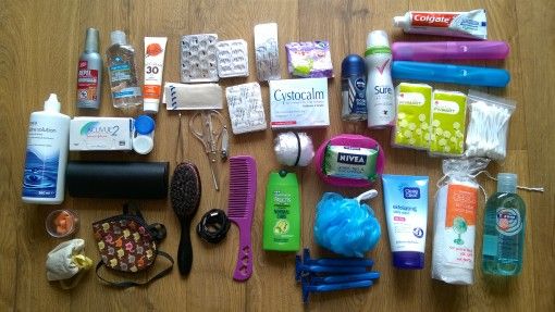 Travel toiletries and medicines for our USA roadtrip
