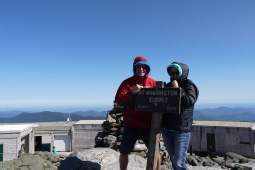 At the summit of Mt Washington