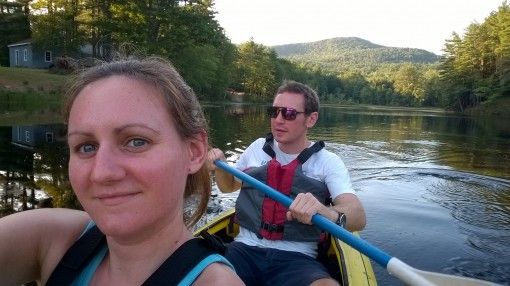 kayaking on Crystal Lake, New Hampshire