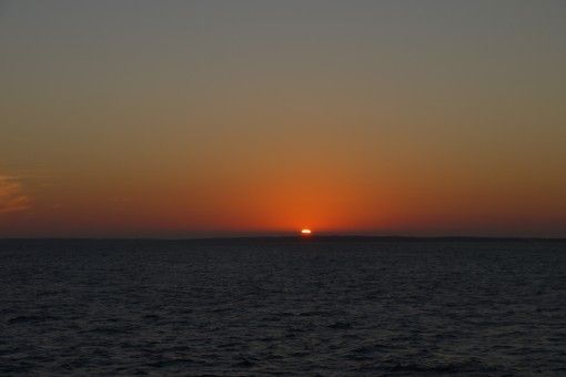 Sunset over the sea in New England