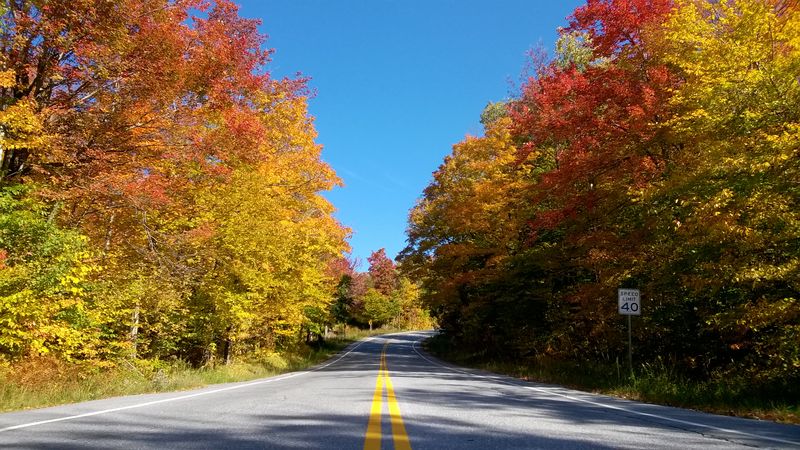 Vermont road and fall foliage