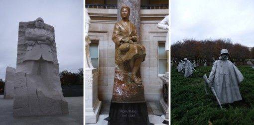 Martin Luther King Jr, Rosa Parks and Korean War Memorials in DC