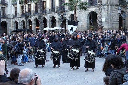 Devil Drummers at the Santa Eulalia Fiesta in Barcelona, Spain