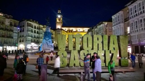 Vitoria-Gasteiz main square at night