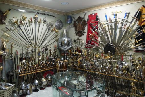Swords in a shop in Toledo, Spain