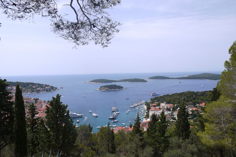 Aerial view of Hvar City, Croatia