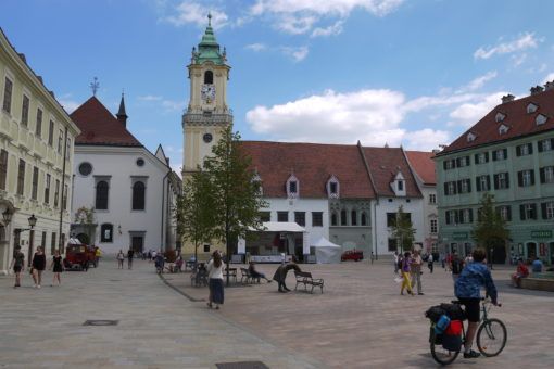 Bratislava Old Town Square and Clock Tower