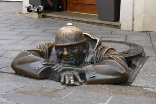 Man at Work Statue in Bratislava, Solvakia
