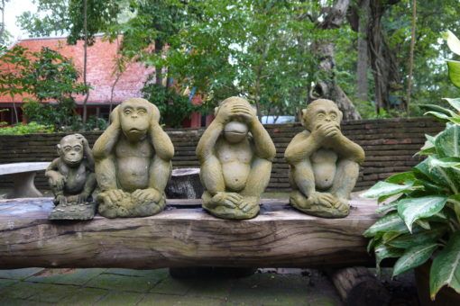 See no evil, hear no evil, speak no evil monkey statues