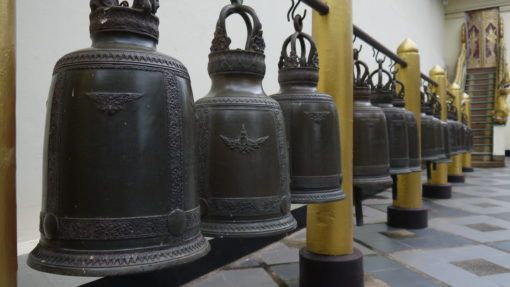 Prayer bells at Wat Phra That Doi Suthep temple in Chiang Mai 