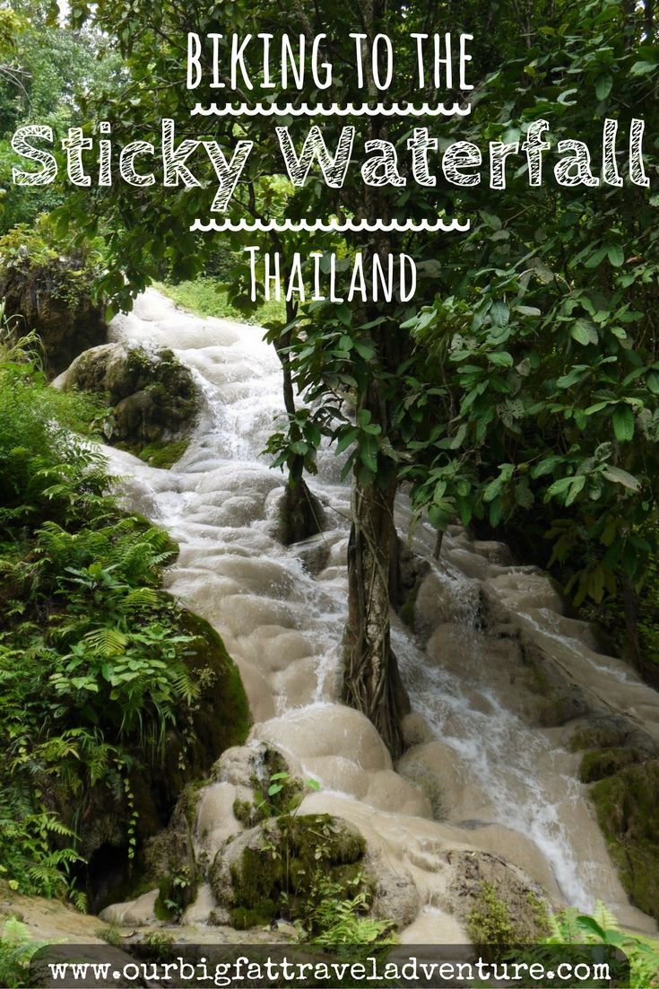 biking to the sticky waterfall pinterest pin