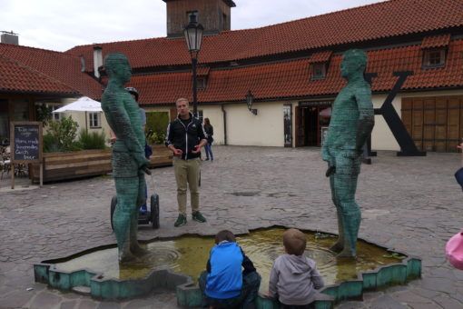 The 'Piss' statue of peeing men in Prague