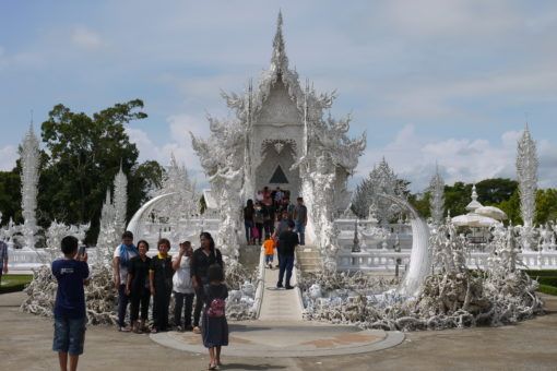 Entrance to the White Temple in Thailand