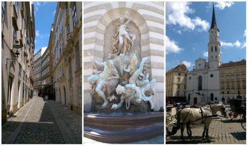Collage of Statues in Vienna, Austria - our Viennese Whirl