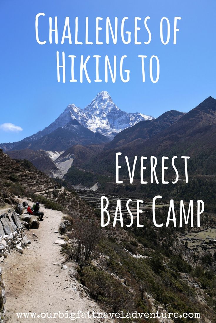 the challenges of hiking to Everest Base Camp Pinterest Pin