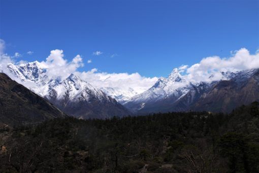 The Himalayas, as seen from an Everest View Point near Namche Bazaar