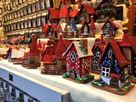 Gingerbread house ornaments at the Prague Christmas Market
