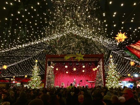 The stage at Cologne's Christmas Market, Germany