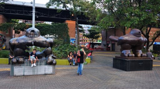 Los Pajaros de Paz, Birds of Peace, in San Antonio Square, Medellin