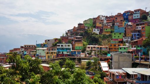 Colourful houses on the hill in Communa 13, Medellin