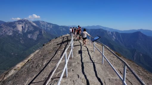 At the top of Moro Rock in Sequoia National Park, California